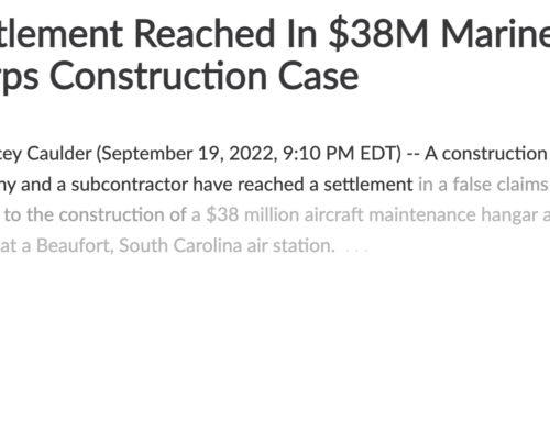 Settlement Reached In $38M Marine Corps Construction Case