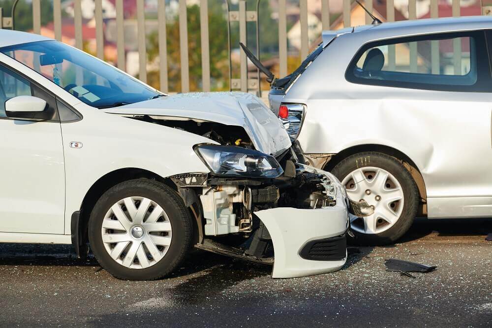 Rear-end collision caused by brake checking.