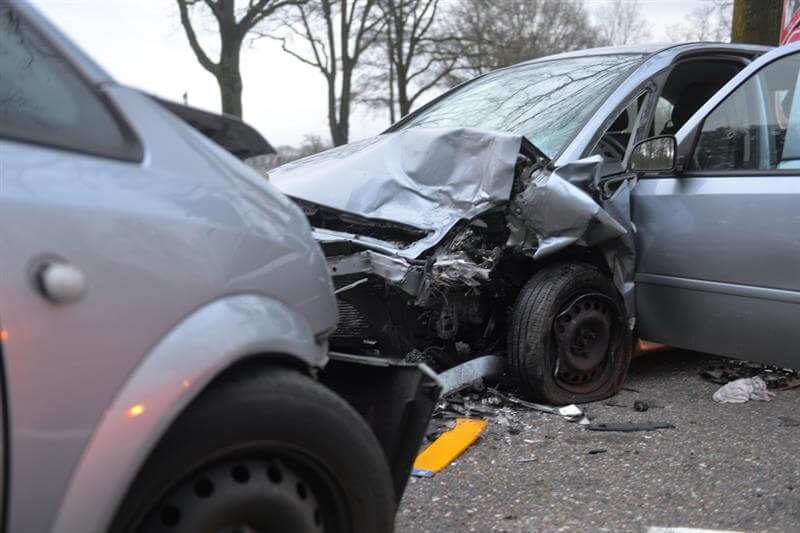 Cars crash accident on the street.